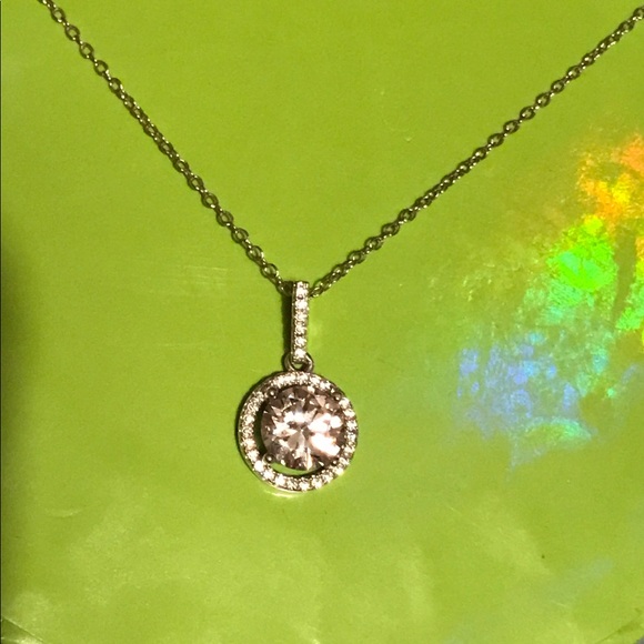 Silver Plated Charm Crystal CZ Necklace - Picture 5 of 8